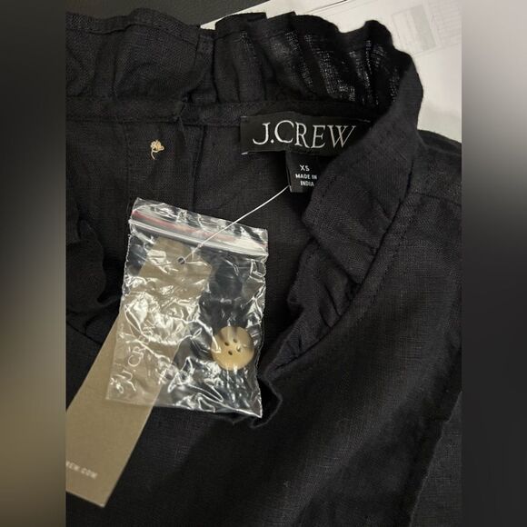 NWT J. Crew Fleur Top Linen in Black - Picture 9 of 9